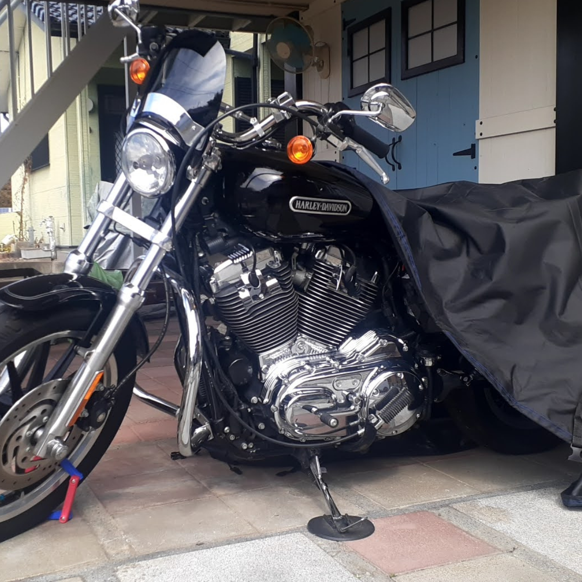 ハーレー スポーツスター バイクカバー 屋根保管