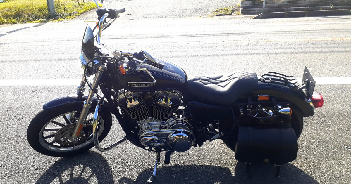 ハーレーXL1200Lスポーツスター初乗りの日に撮影した車体全体の写真